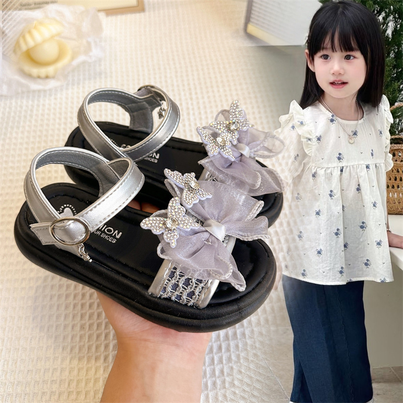 Zapatos de princesa de arco para niños verano 2026 nuevo estilo de moda para niñas zapatos de playa versátiles zapatos de mariposa para niños zapatos Lefour image 4