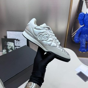 Xiaoxiang Forrest Gump Shoes 2025 New High-Quality Gold and Silver Horn Quilted Pattern Moral Training Shoes Casual Sports Forrest Gump Tennis Shoes