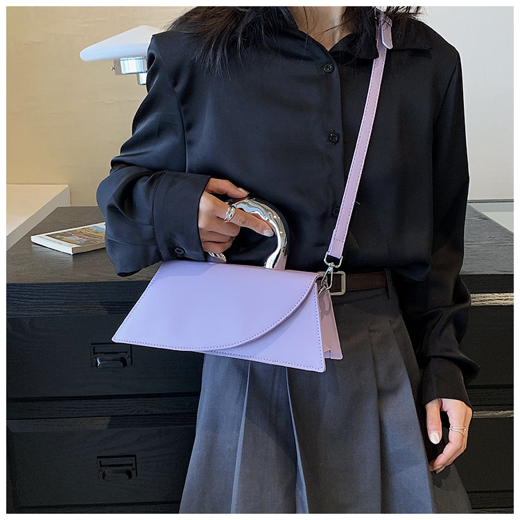 Piccola borsa a mano quadrata da donna tracolla versatile elegante_voghion.com