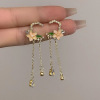 Cute summer small design advanced fresh earrings, flowered, high-quality style