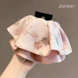 粉色氛围！超柔美新中式抓夹简约发抓高级发夹气质韩国发饰头饰