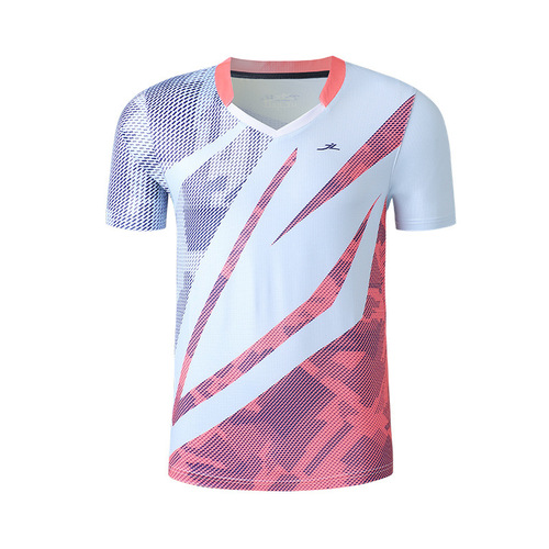 Quick-drying badminton suit, short-sleeved pants, men's and women's tops, sports team uniform, competition training suit, table tennis clothing with printed letters