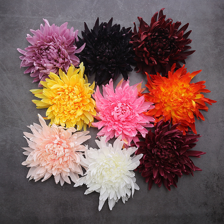 Artificial European-style golden thread chrysanthemum, longing dragon claw chrysanthemum head, grief commemoration meeting, silk flowers, wild chrysanthemum blossoms, lantern flowers