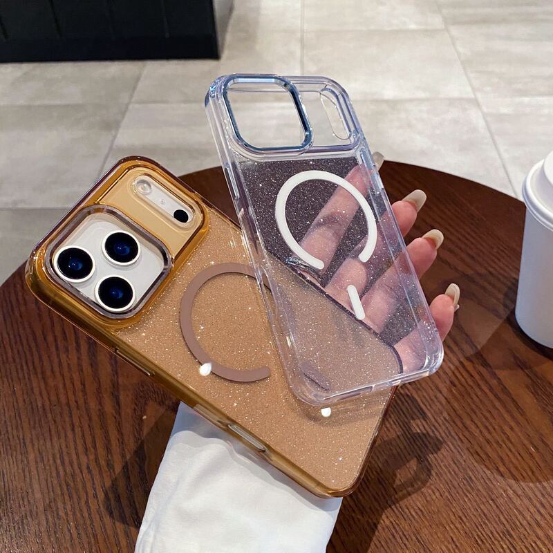 高级感闪粉适用苹果17Promax磁吸手机壳iPhone17轻奢防摔保护套|undefined