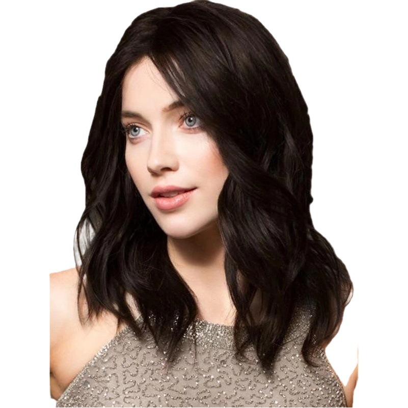Peluca de comercio exterior de Amazon negro largo pelo rizado femenino gran ola transfronteriza europea y americana peluca en stock Rosa fabricante neto
