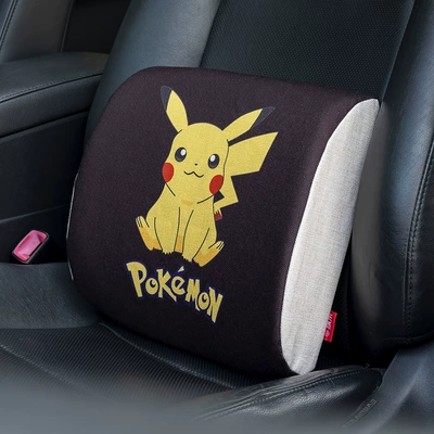 Waist support – support car cushion backrest cute - memory-foam-lumbar-support-black-pikachu