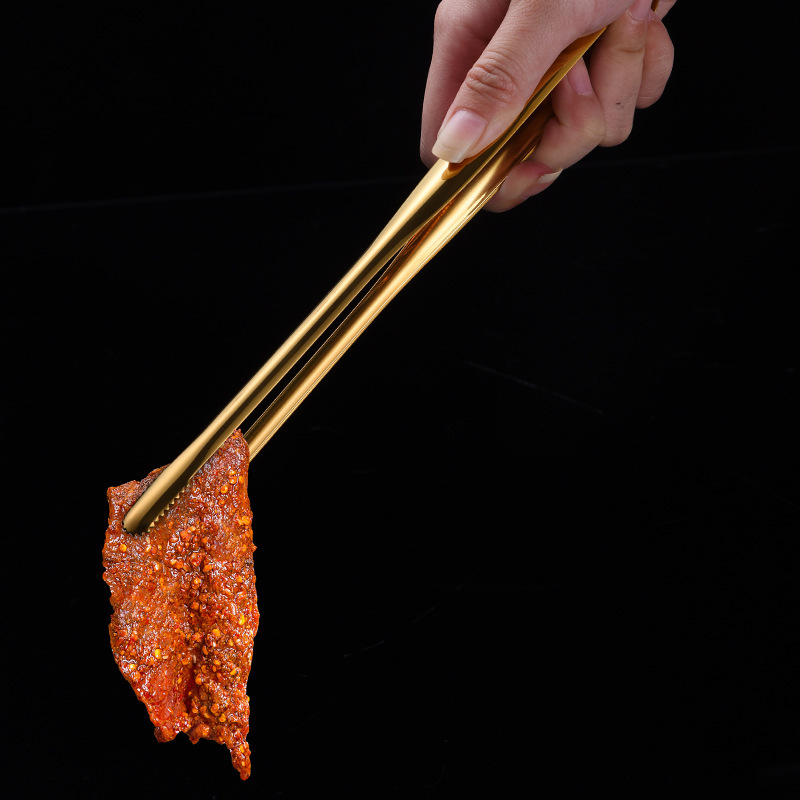 304韓国式焼肉クリップステンレスバーベキュークリップステーキクリップ金色バイキング焼肉クリップ延長パンクリップ|undefined