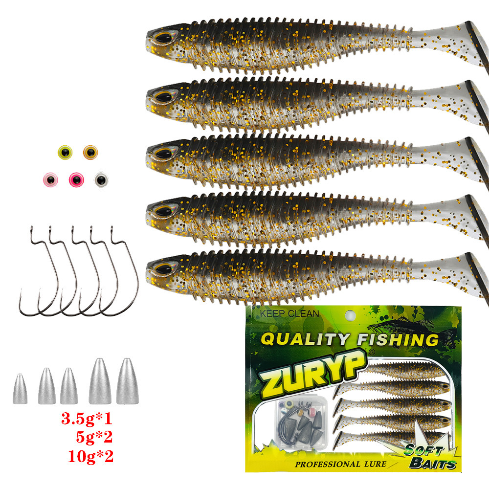 Luya popular cebo falso cebo suave traje Luya cebo falso Texas grupo de pesca transfronteriza caliente AliExpress Amazon Piel de camarón