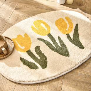 Imitation Cashmere Carpet Living Room Entrance Anti-Slip Mat Thickened Coffee Table Blanket Bedroom Bedside Cool Foot Mat Bathroom Absorbent Mat
