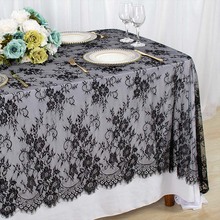亚马逊热销蕾丝桌旗白色主题婚礼家居装饰150*300cm桌布