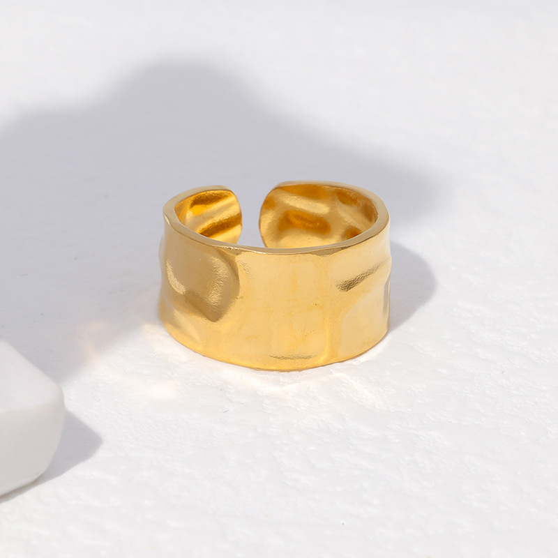 18K Gold Plating Color 7, 9 Ring Size 1 Piece Quantity Wholesale Jewelry Fashion Solid Color 304 Stainless Steel 18K Gold Plated Stainless Steel Rings