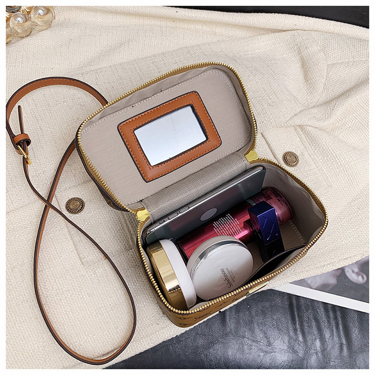 Borsa transfrontaliera, trama alla moda, popolare borsa a tracolla da donna, borsa con stampa retrò, versatile borsa cosmetica in stile coreano per donna_voghion.com