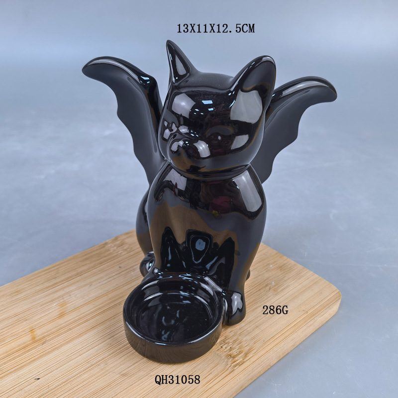 Cerámica transfronteriza perro negro cerdo negro candelabro ins amazon vela aromaterapia lindo fantasma decoración americana Halloween