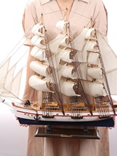 实木大号帆船模型工艺品摆件客厅摆设结婚礼物开业一帆风顺装饰品