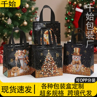 Waterproof Gift Bag Cartoon Printed Christmas Tote Bag Non-Woven Packaging Bag Birthday Party Gift Bag Wholesale