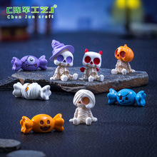 跨境新品万圣节糖果南瓜骷髅公仔萌粒 diy装饰品配件微景观小摆件