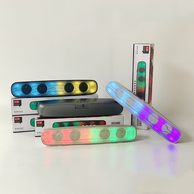 JC-400长条蓝牙音箱户外家用创意火焰灯低音炮台式有线电脑音响批