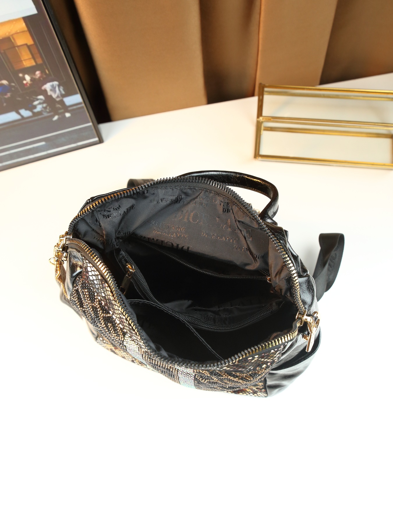 Women's Rhinestone Square Backpack Casual Shoulder Tote Bag_voghion.com