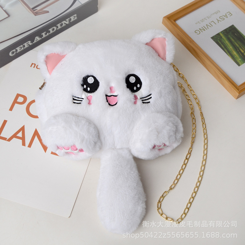 2020 Red Red Red New Korean Fashion Pussycat Bag Lovely Soft Moe Fashion Academy Wind Fluffy Pussycat Bag Mujer marea image 7