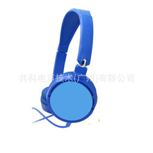 工廠可印大logo新款頭戴式有線耳機時尚彩色平面耳機禮品頭戴耳機