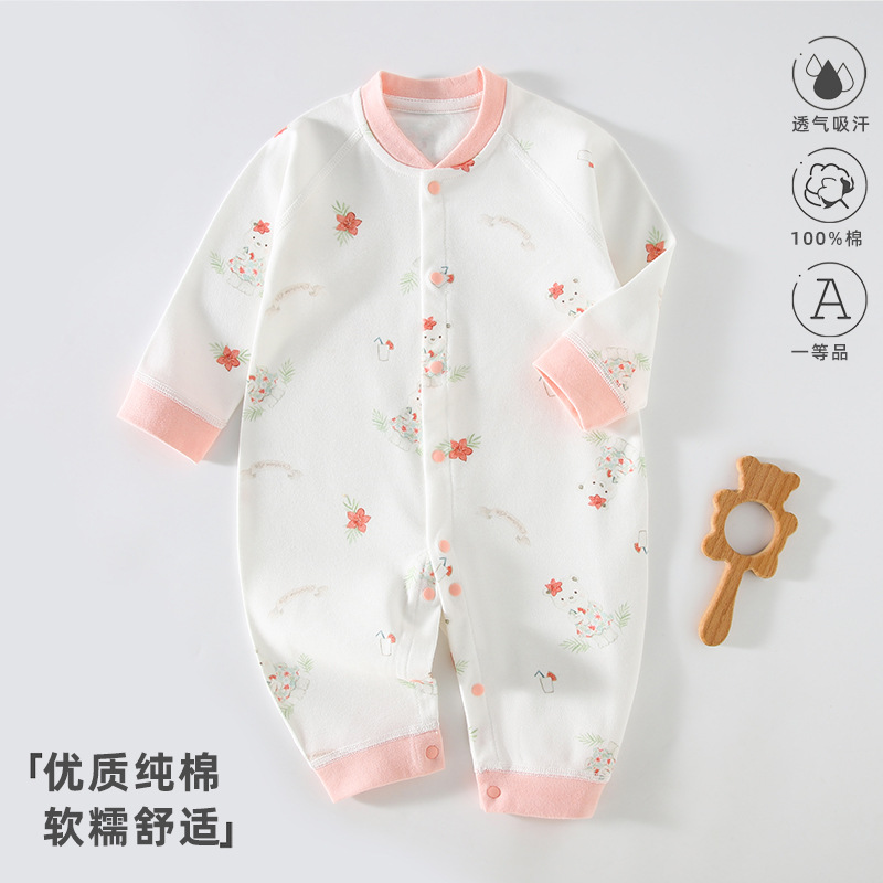 Primavera y otoño nuevo bebé mono de manga larga bebé mameluco de algodón ropa interior recién nacido mameluco sin hueso Pijamas