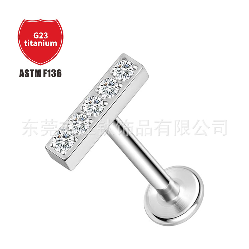 Pointed titanium steel lip stud product view