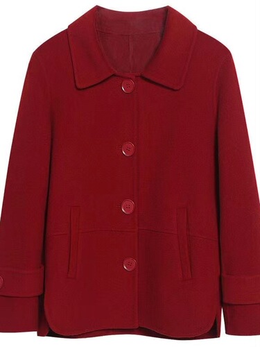 Women's Short Wool Coat Autumn New Chloé Style Loose Fashion Casual Versatile Button Open Front Coat