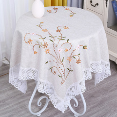 シルク刺繍テーブルクロス長方形高級テーブルクロス手作り刺繍茶何蓋巾布芸綿麻テーブルクロス中国式田園