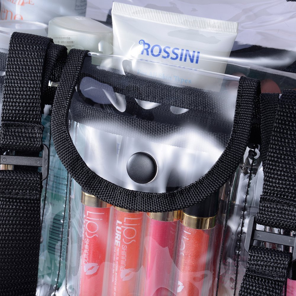 Spot PVC transparent travel bag large cosmetic bag with shoulder strap tissue bag cosmetic storage box Amazon