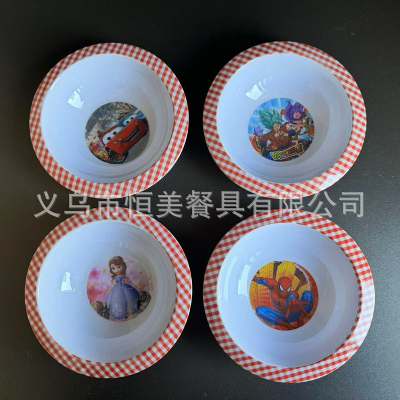 Juego de Vajilla Infantil de Melamina con Dibujos Animados - Cuencos y Platos para Niños al por Mayor