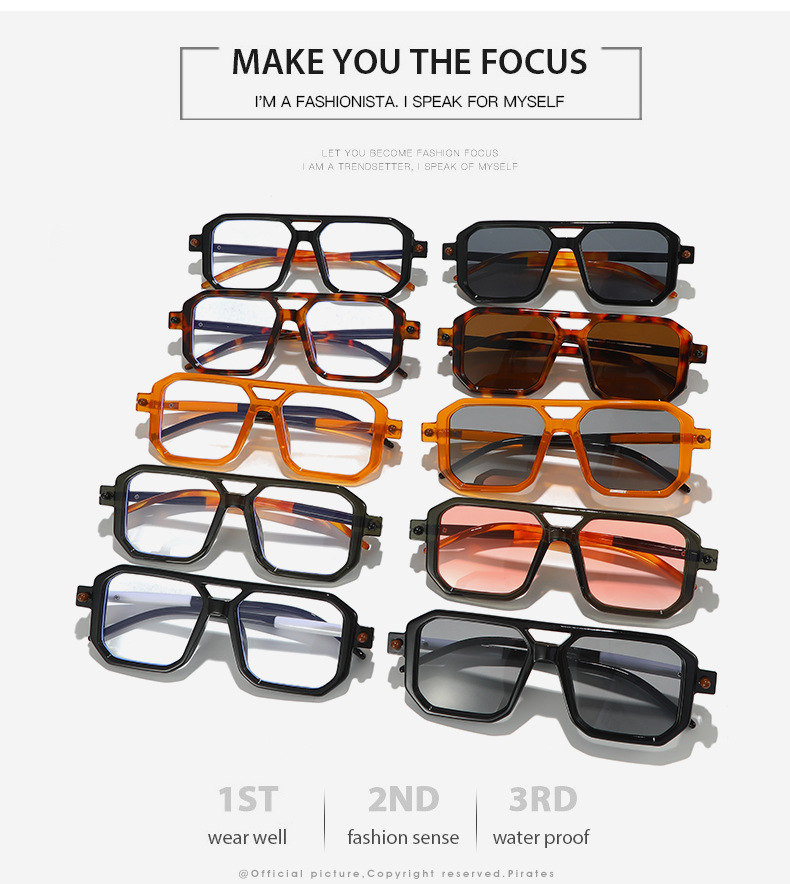 Basic Streetwear Geometric Ac Square Full Frame Men's Sunglasses display picture 2