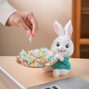 Modern Accessible Luxury Creative Rabbit Tray Ornaments Entrance Key Storage Living Room Home Office Desktop Decorations
