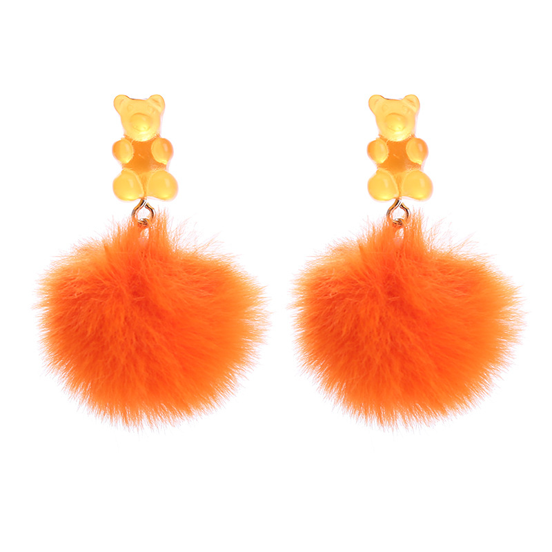 18g Weight Earrings Classification 1 Pair Quantity Daily Occasion Resin Material Bear Pattern Women'S Gender Epoxy Design Fashion Style Fashion Bear Resin Epoxy Women's Earrings 1 Pair 9