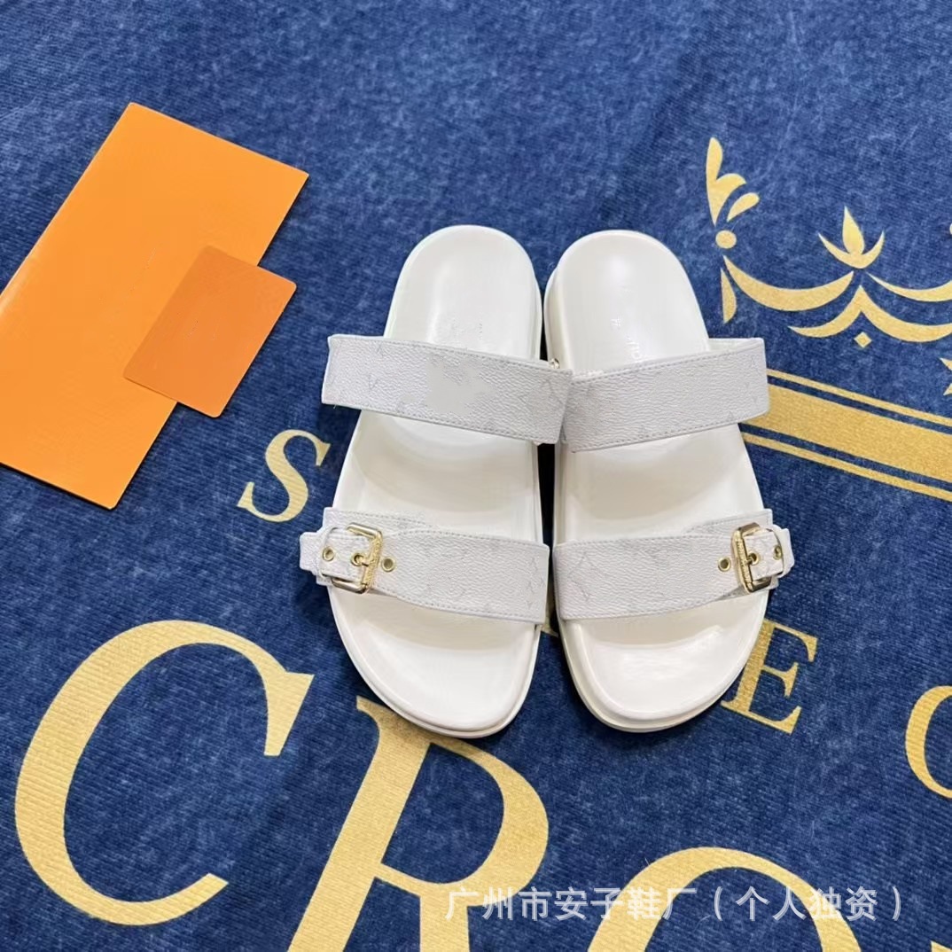 2024 nueva Europa, América, Oriente Medio, Nigeria, Singapur, Camboya, hebilla de cinturón de metal, velcro, zapatillas planas