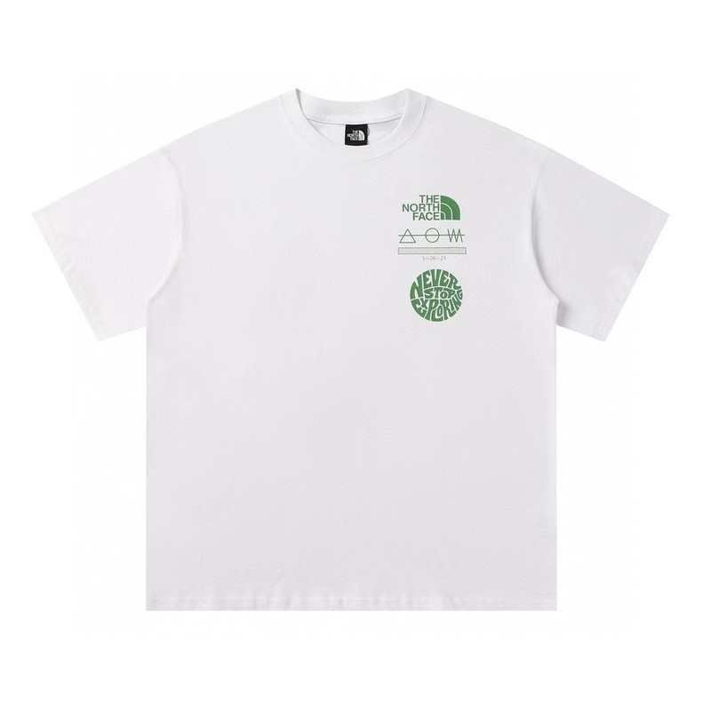 NTノースフェイスの純綿Tシャツの正しいバージョン、男性と女性用、カップル向けの同じスタイル、トレンディなプリント、幅広で多用途、カジュアル半袖|undefined