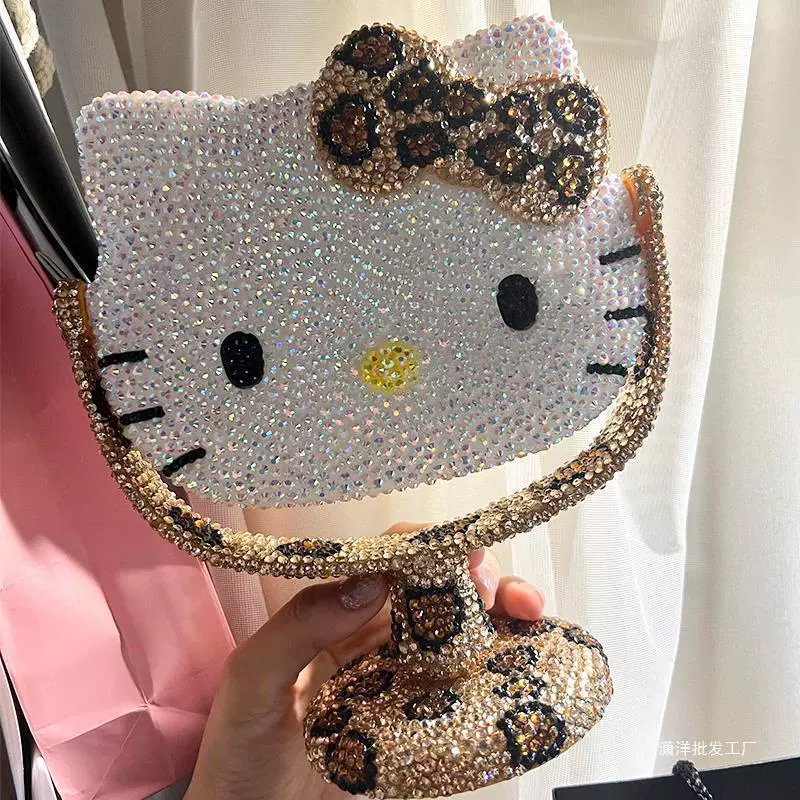 Hello Kitty, зеркало для студентов, инкрустированное бриллиантами, DIY, подарок на день рождения