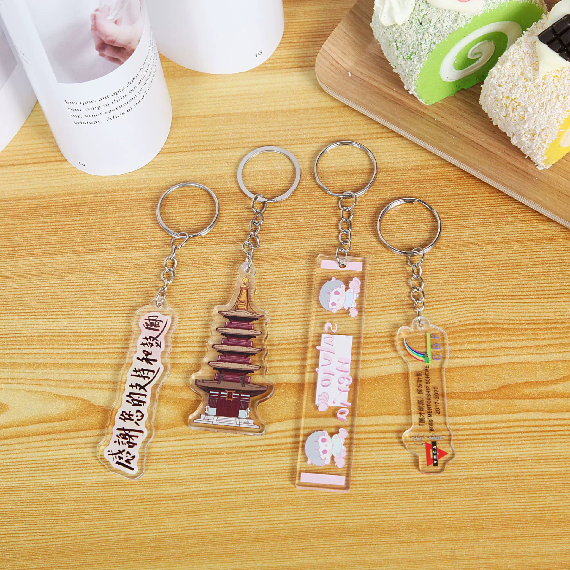 Производитель спот акриловой брелок для рекламы двухсторонний DIY брелок для ключей аниме мультфильм подвеска для небольших подарков оптом