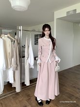 大码女装秋冬2024小香风显瘦气质轻熟名媛小香风外套半身裙两件套