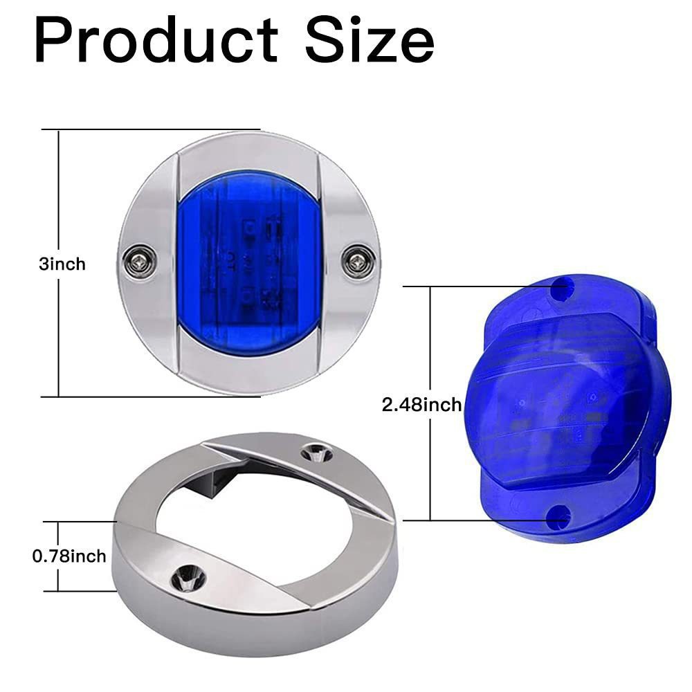 Cross-Border 6Led Round Truck Side Light 12V Round Trailer Trailer Cruise Ship Signal Light 24V Electroplated Truck Side Light