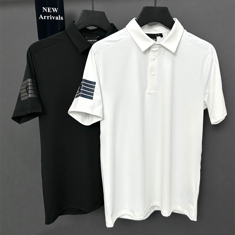 Summer New Golf Jersey Men's T-Shirt Sports Casual Loose Quick-Drying Breathable Sweat-Wicking Polo Shirt Short-Sleeved Summer New Golf Jersey Men's T-Shirt Sports Casual Loose Quick-Drying Breathable Sweat-Wicking Polo Shirt Short-Sleeved