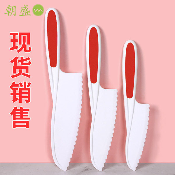 Children's plastic set, dessert toy for early age, pocket knife, 3 piece set, bread