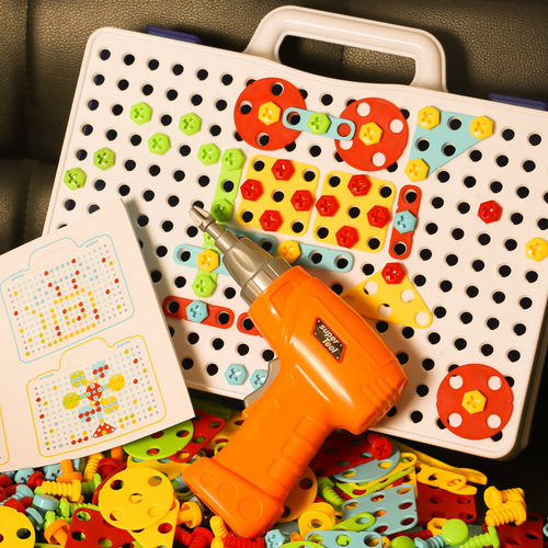 Children's Screw Screw Toy Electric Drill Disassembly Combination Educational Nut Assembly Tool Stand Manual DIY for Boys