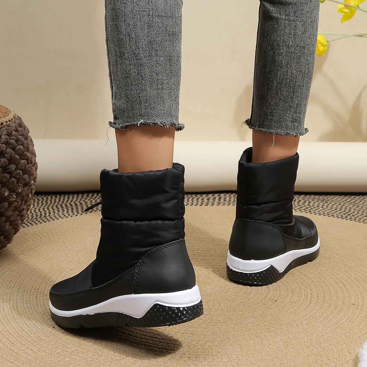Large size snow boots women's winter cotton boots with cashmere warm short boots_voghion.com
