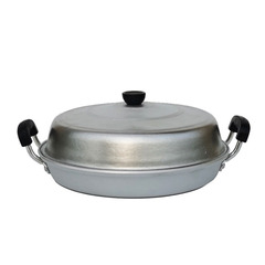Wholesale aluminum flat-bottomed pan small size frying pan old-style thick Ly pot home use dual-ear flat-bottomed pot handmade aluminum non-stick