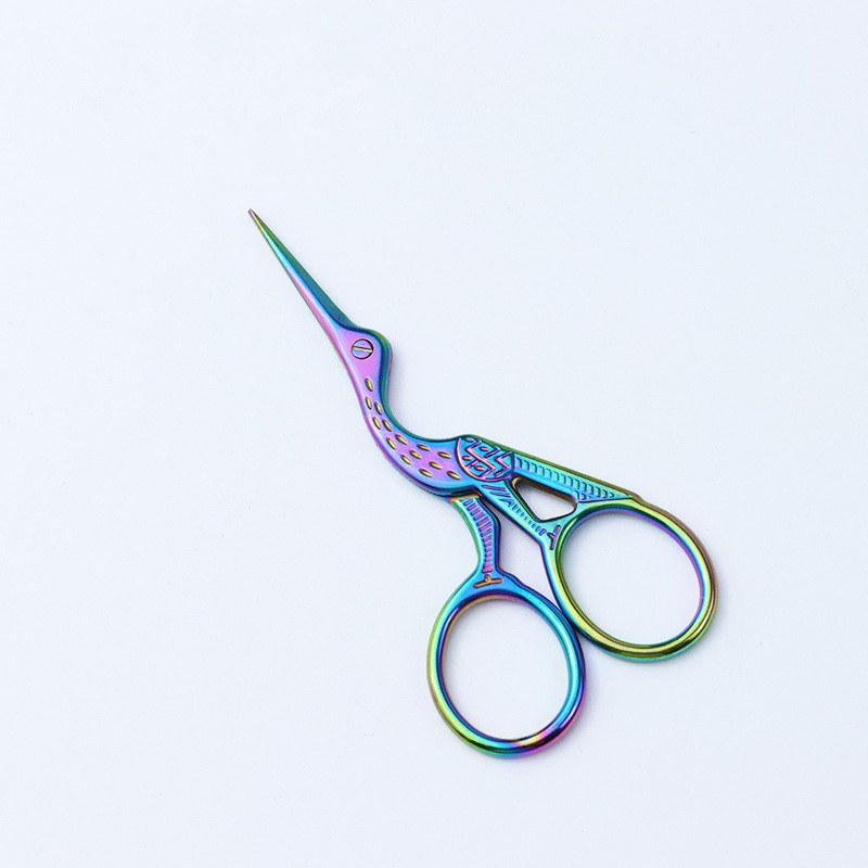 Tijeras de Grulla Acero Inox — Costura, Bordado, Estilo Retro