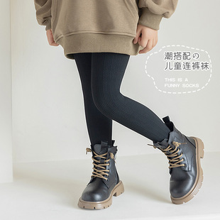 Autumn and Winter new fleece-lined thickened children's non-slip pantyhose twist lambswool integrated girls' warm leggings