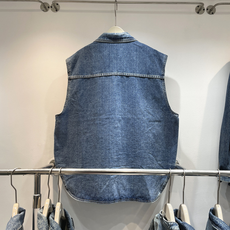 Marca de moda europea y americana 2023 otoño nueva moda suelta Denim chaleco mujeres grande retro chaleco superior image 2