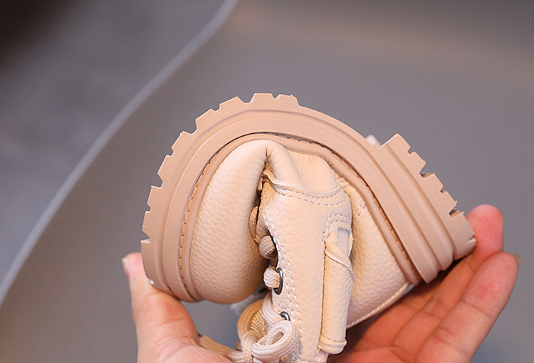 Botas curtas britânicas para meninos e meninas, primavera 2024, sapatos antiderrapantes com sola macia para bebês_voghion.com
