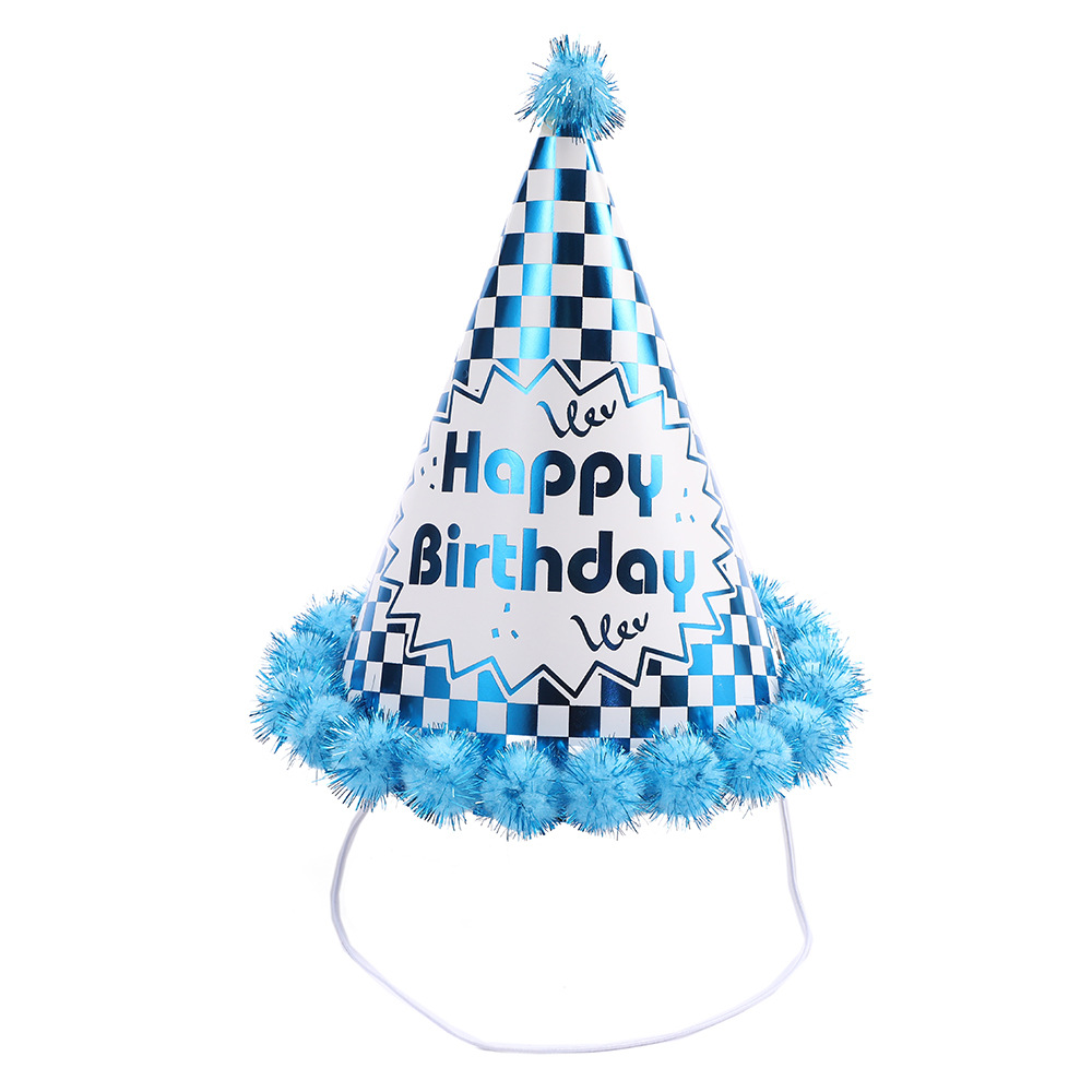 comercio exterior cumpleaños sombrero sombrero de papel estampado sombrero de plumper fiesta vestir atmósfera vestir sombrero de punta fábrica al por mayor
