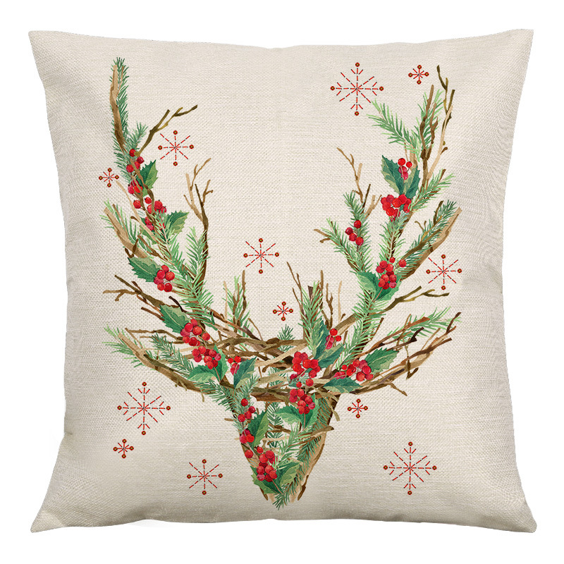 Cute Plant Linen Pillow Cases display picture 2